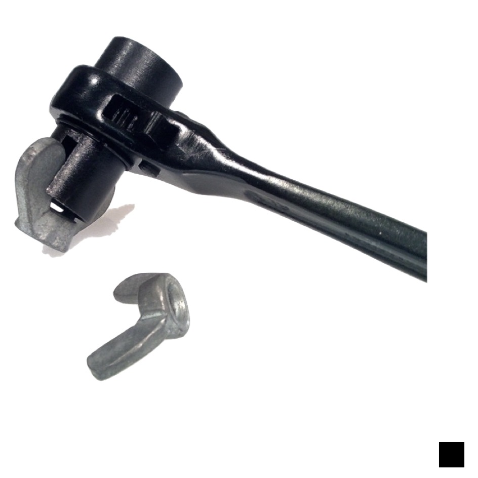 CLé à CLIQUET pour écrou à oreilles 19x22 mm, noir