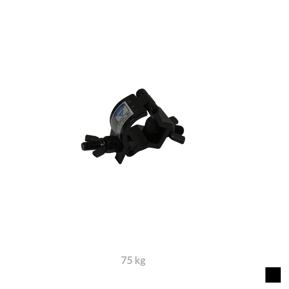 CJS HALF COUPLER, Tube Ø 35mm, 75kg, noir