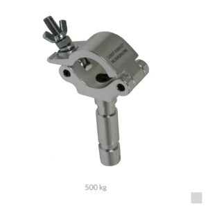 CJS HALF COUPLER with TV spigot, Pipe Ø 48 - 51mm, 500kg, Aluminium
