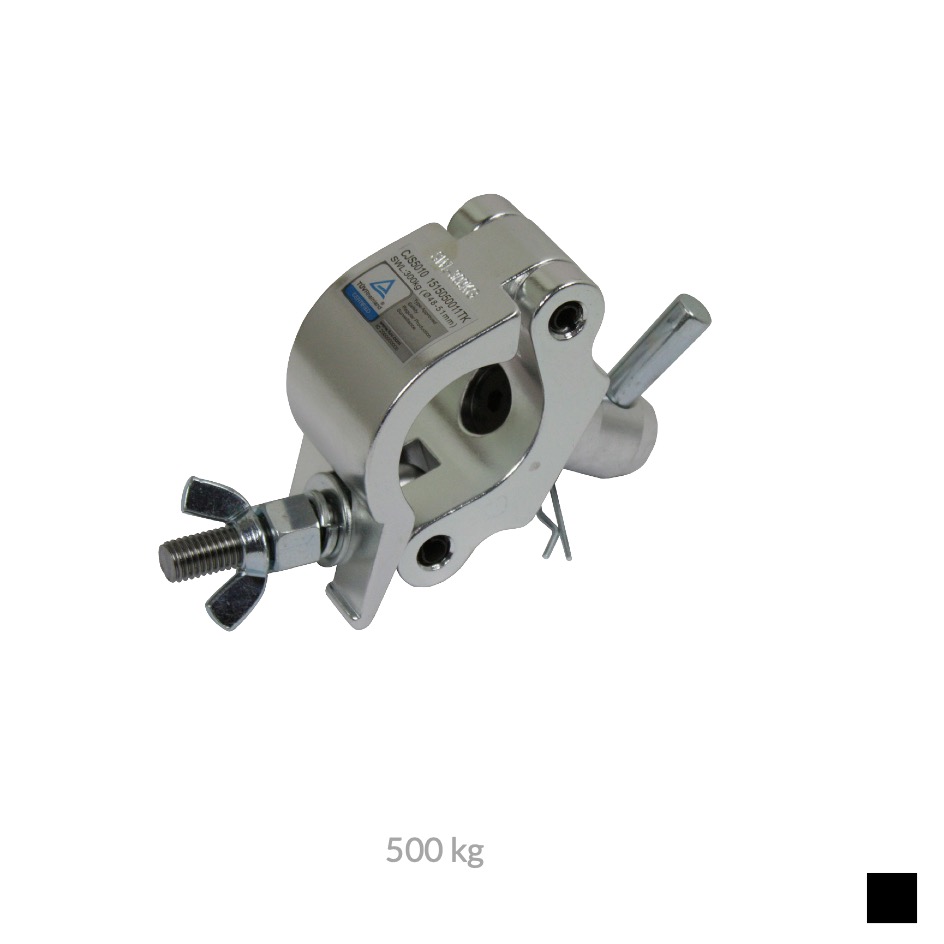 CJS HALF COUPLER with Halfkon, Pipe Ø 48 - 51mm, 500kg, black