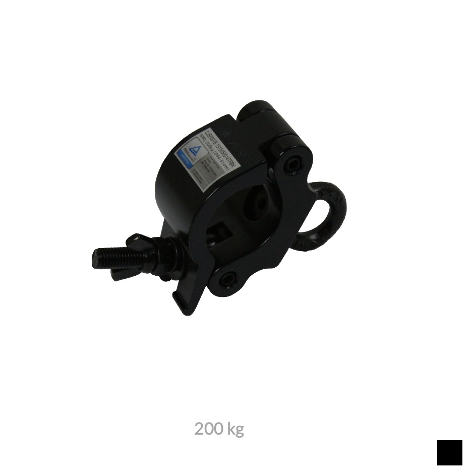CJS HALF COUPLER with ring nut M10, Pipe Ø 48 - 51mm, 200kg, black