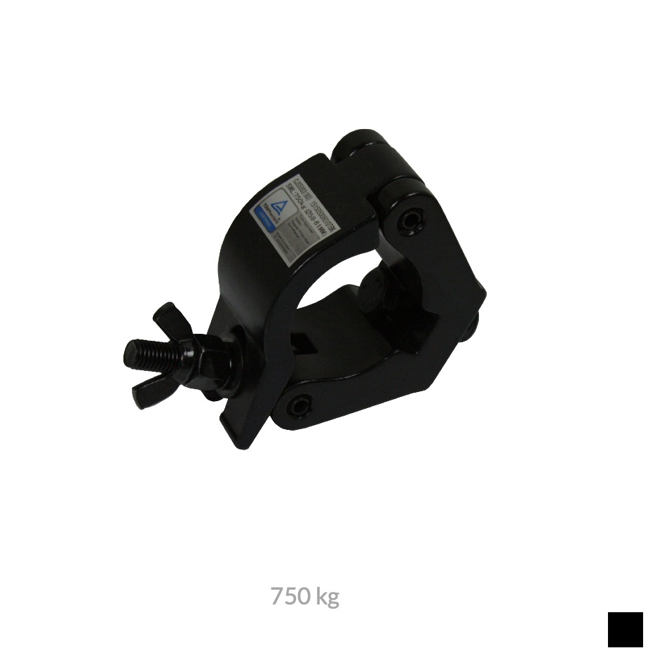 CJS HALF COUPLER, Tube Ø 60mm, 750kg, noir