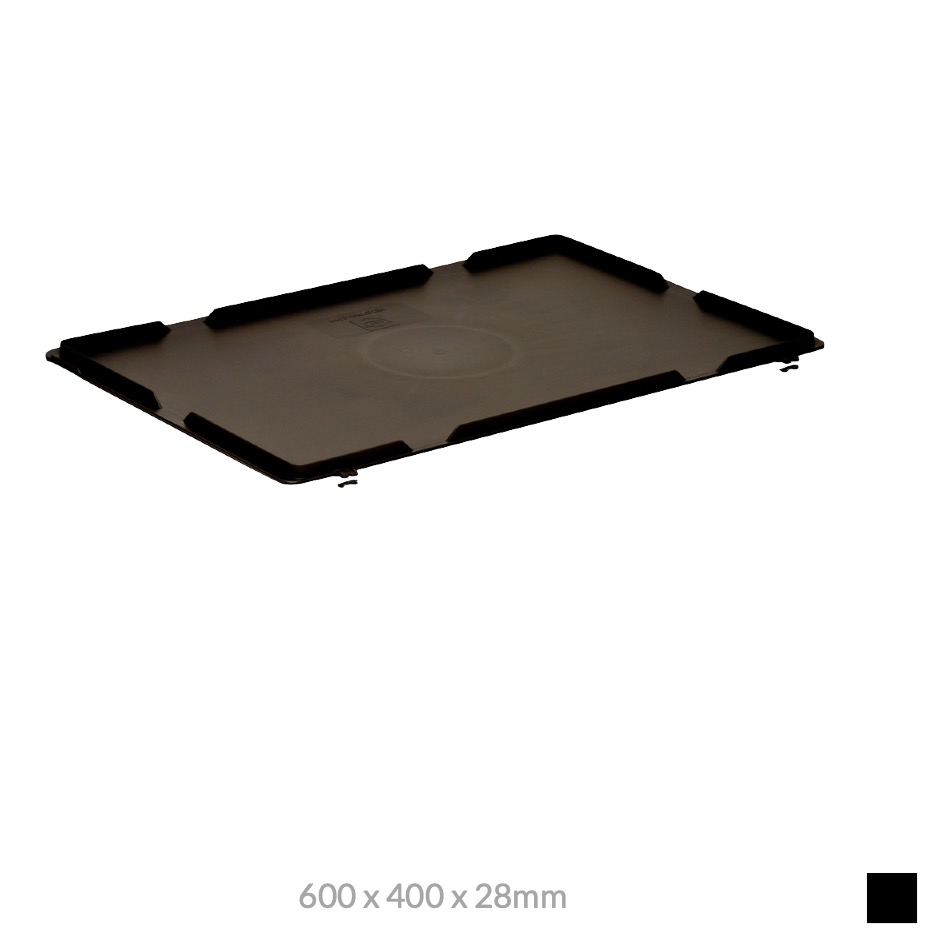 Georg Utz COUVERCLE à CHARNIERES ESD 600 x 400 x 28mm, noir