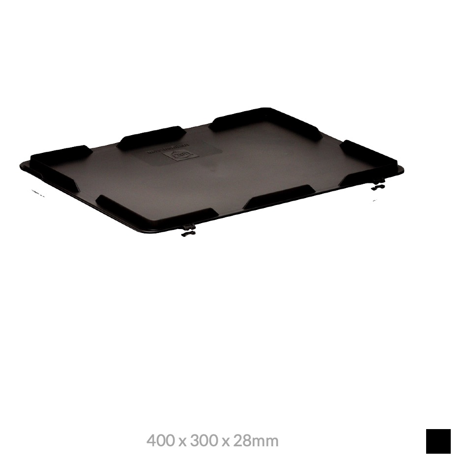 Georg Utz COUVERCLE à CHARNIERES ESD 400 x 300 x 28mm, noir