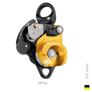 Petzl TWIN RELEASE, 8-13mm, 280kg, blackyello