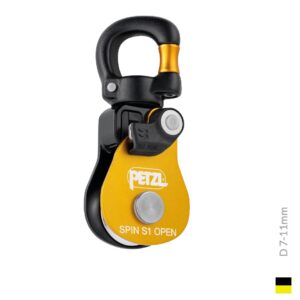 Petzl SPIN S1 OPEN, 7-11mm, blackyello