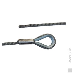 Ullmann Câble d'acier K-OVZ, 5mm, 5m, galvanisé