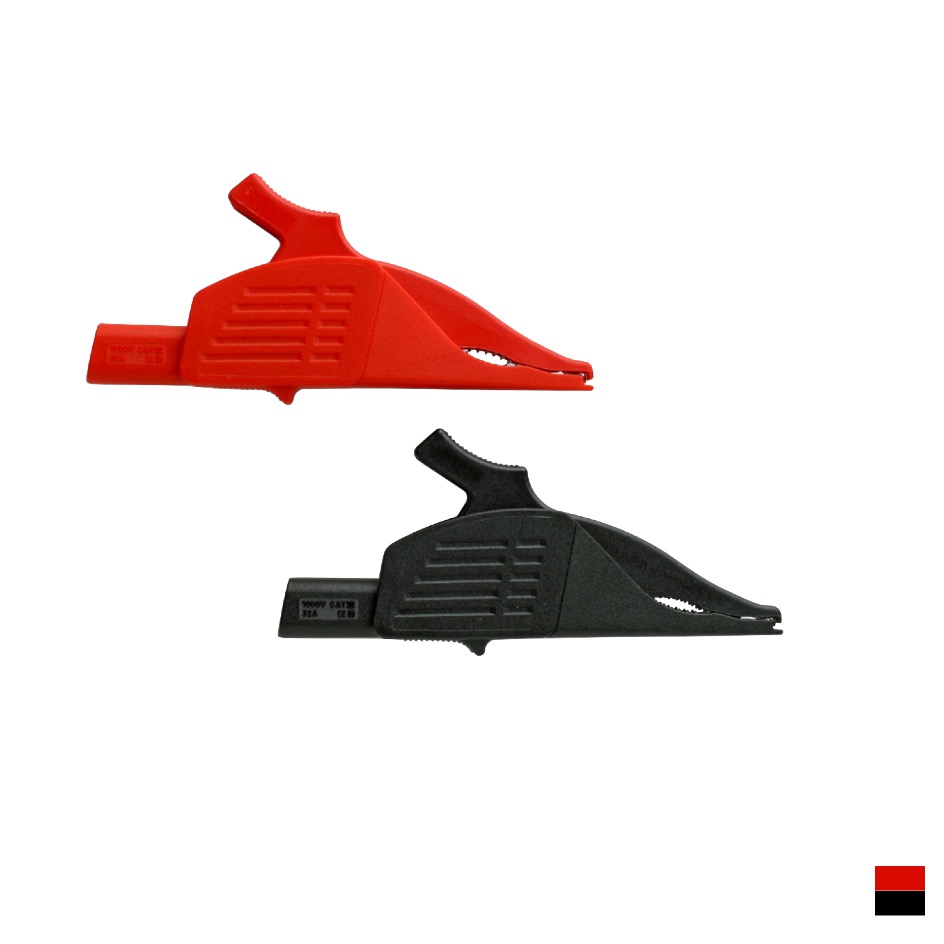 Benning Crocodile clip set Ø4mm TA 1, redblack