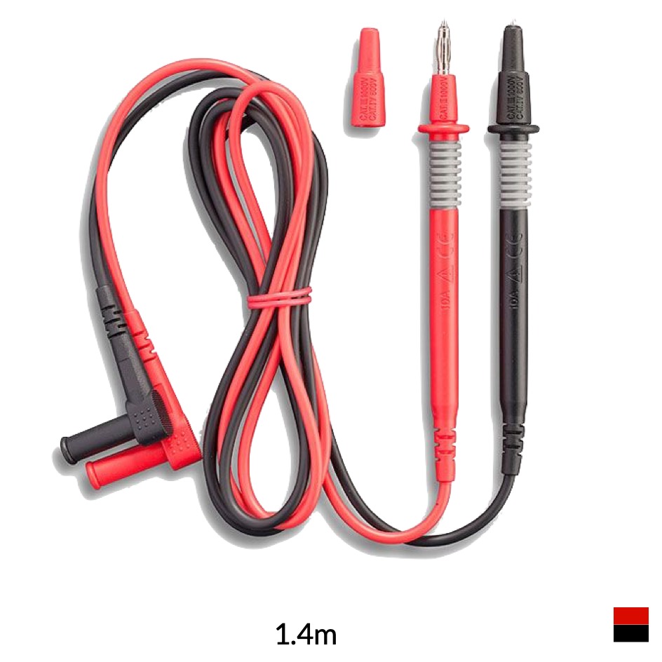 Benning Safety test leads with 4mm measuring tip, 1.4m, redblack