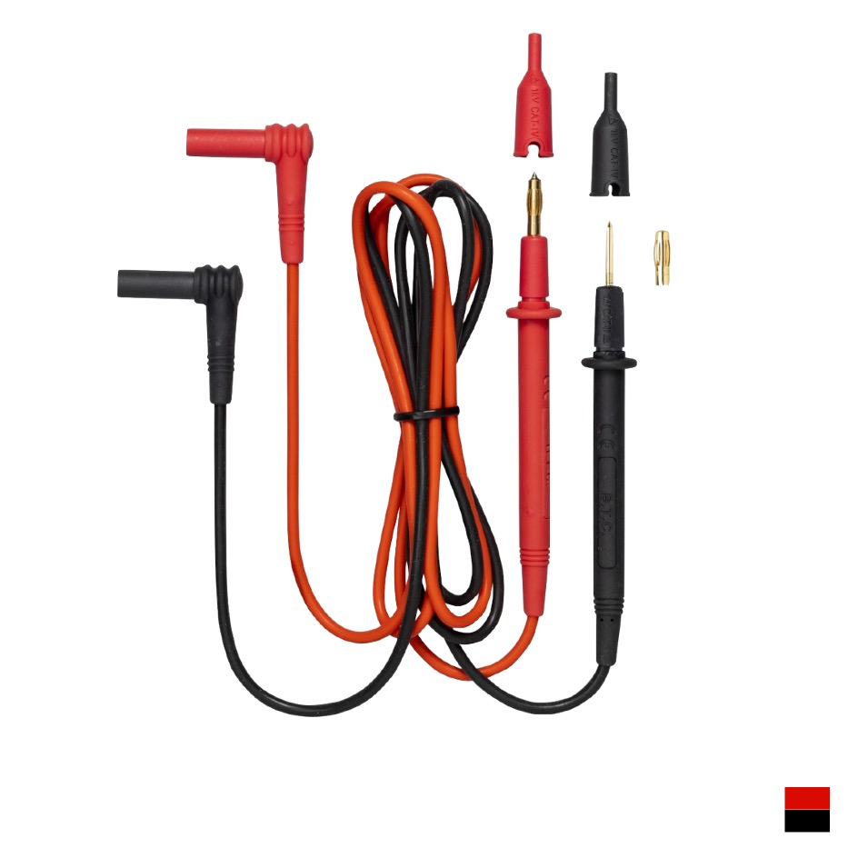 Benning Cordons de mesure avec pointes de mesure 2+4mm, à visser, rougenoir
