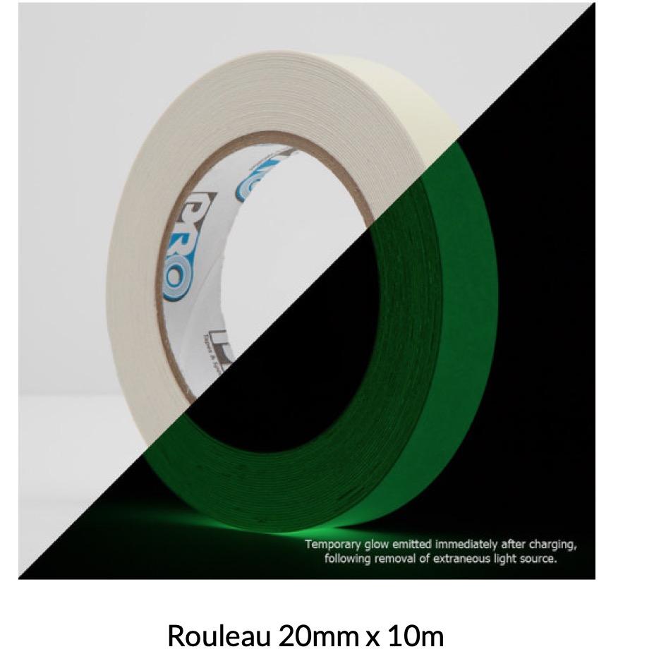 LeMark Glow Tape photoluminescent Rouleau 20mm x 10m