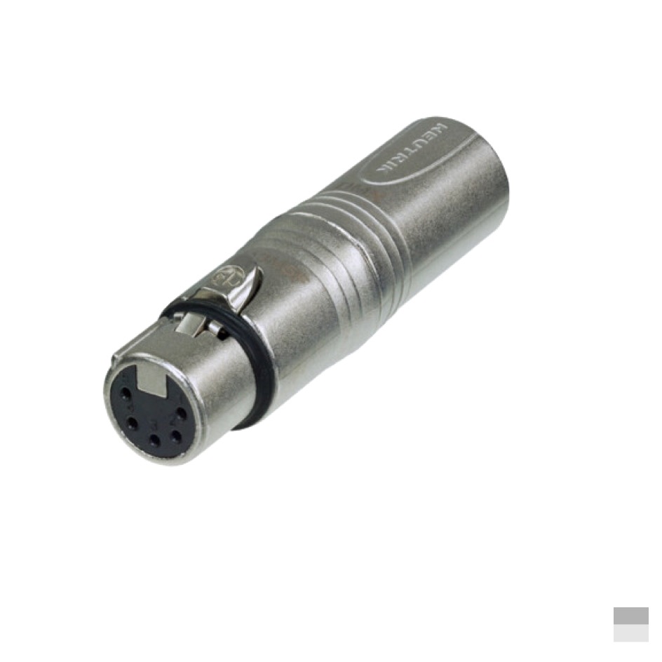 Neutrik NA3M5F Adapter XLR3 Male » XLR5 Female, nickel, silver plated