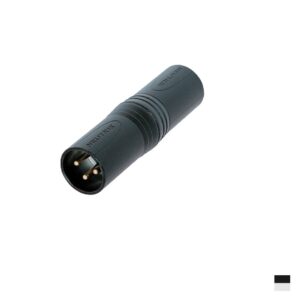 Neutrik NA3MM-B Adaptateur XLR3 Mâle » XLR3 Mâle, chromenoir, argenté