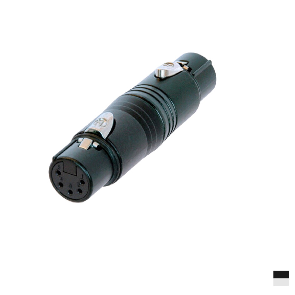 Neutrik NA5FF-B Adapter XLR5 Female » XLR5 Female, chromeblack, silver plated