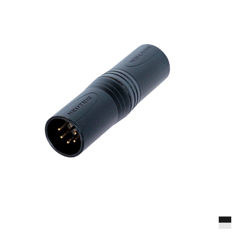 Neutrik NA5MM-B Adapter XLR5 Male » XLR5 Male, chromeblack, silver plated