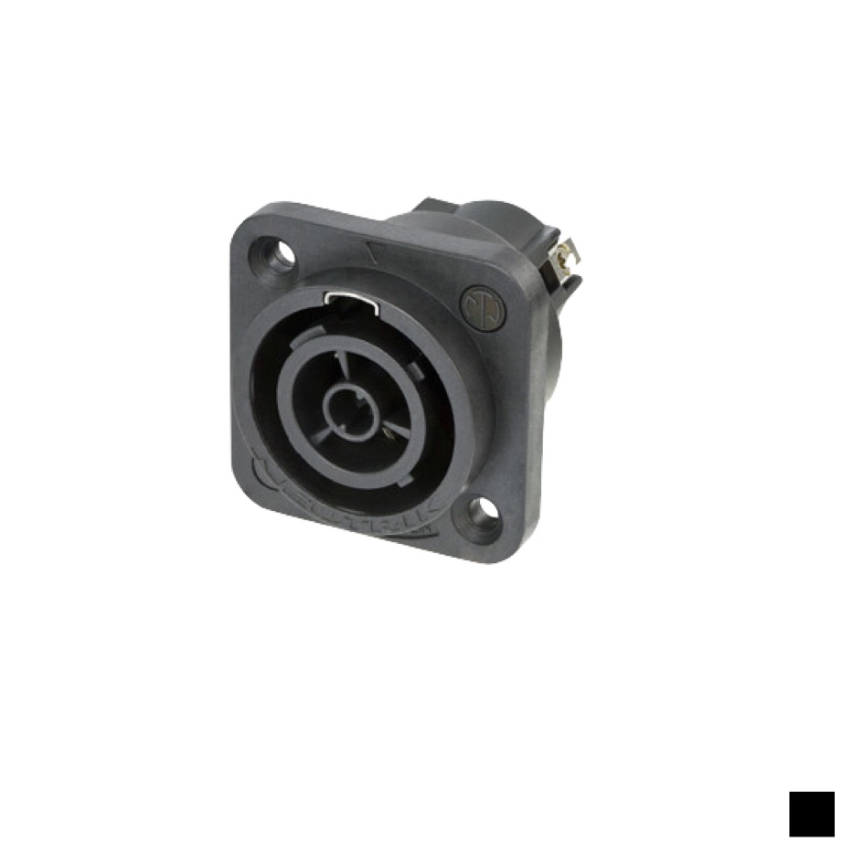 Neutrik powerCON TRUE1 TOP Prise de chassis NAC3FPX-ST-TOP, Contact à vis 3G2.5, noir