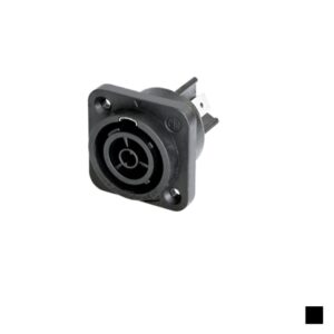 Neutrik powerCON TRUE1 TOP Prise de chassis NAC3FPX-TOP, Faston 6.3x0.8 3G2.5, noir