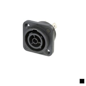 Neutrik powerCON TRUE1 TOP Chassis Female NAC3FPX-WOT-TOP, Faston 6.3x0.8 3G2.5, black