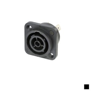 Neutrik powerCON TRUE1 TOP Prise de chassis NAC3FPX-WOT-TOP, Faston 6.3x0.8 3G2.5, noir