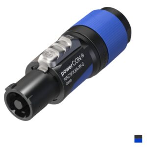 Neutrik powerCON Prise de câble femâle, Power-IN NAC3FXXA-W-S, Contact à vis, H05VV-F 3x1.5, noirbleu