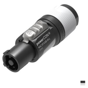 Neutrik powerCON Fiche de câble mâle, Power-OUT NAC3FXXB-W-S, Contact à vis, H05VV-F 3x1.5, noirgris