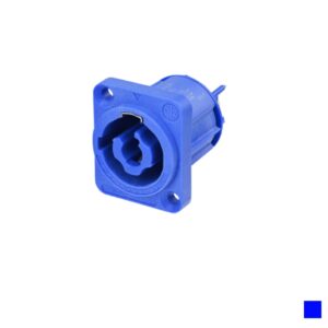 Neutrik powerCON Chassis Male, Power-IN NAC3MPXXA, Faston 4.8x0.5 3x2.5, blue