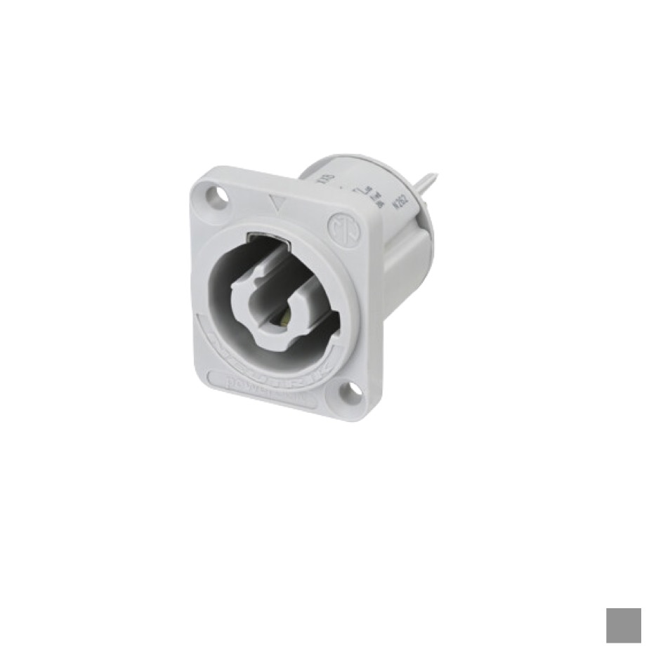 Neutrik powerCON Prise de chassis femâle, Power-OUT NAC3MPXXB, Faston 4.8x0.5 3x2.5, gris