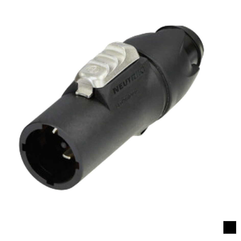 Neutrik powerCON TRUE 1 TOP Line Male, Power-OUT NAC3MX-W-TOP, Screw contact, H07RN-F 3x1-2.5, black