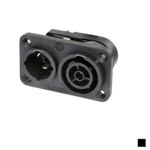 Neutrik powerCON TRUE1 TOP Einbaubuchsenstecker NAC3PX-TOP, Faston 6.3x0.8 3G2.5, schwarz