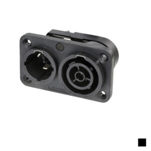 Neutrik powerCON TRUE1 TOP Prise et Fiche de chassis Femâle NAC3PX-TOP, Faston 6.3x0.8 3G2.5, noir