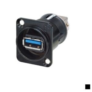 Neutrik Chassis feed-through USB 3.0 type A «» type B NAUSB3-B, black