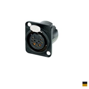 Neutrik XLR8+2 Chassis Female NC10FD-LX-B , Soldering contact, chromeblack, gold plated