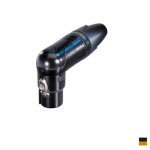 Neutrik XLR8+2 Line Female 90° NC10FRX-14-B, Soldering contact, chromeblack, gold plated