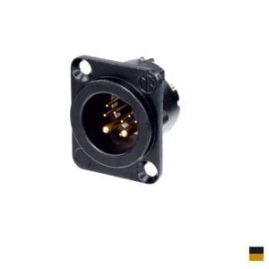 Neutrik XLR8+2 Chassis Male NC10MD-LX-B , Soldering contact, chromeblack, gold plated