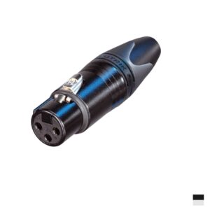 Neutrik XLR3 Kabelbuchse NC3FXX-BAG, Lötkontakt, chromschwarz, versilbert