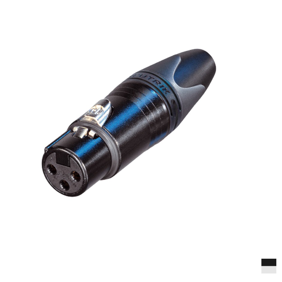 Neutrik XLR3 Line Female NC3FXX-BAG, Soldering contact, chromeblack, silver plated