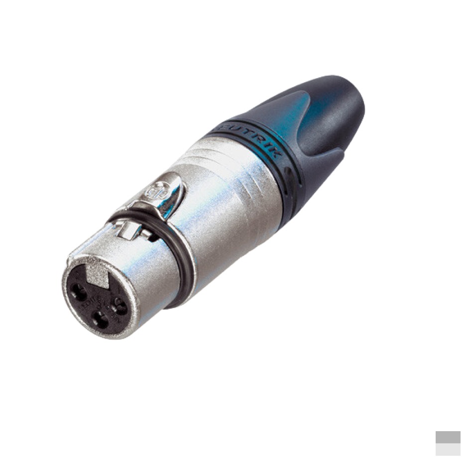 Neutrik XLR3 Line Female NC3FXX, Soldering contact, nickel, silver plated