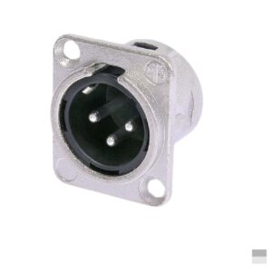 Neutrik XLR3 Chassis Male NC3MD-L-1, Soldering contact, nickel, silver plated