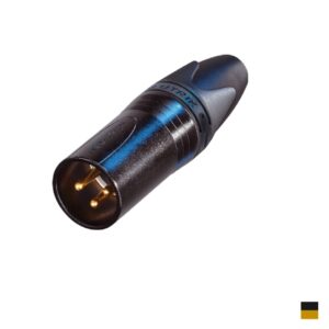 Neutrik XLR3 Fiche de câble mâle NC3MXX-B, Contact à souder, chromenoir, doré