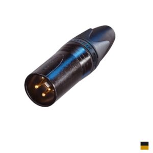 Neutrik XLR3 Kabelstecker NC3MXX-B, Lötkontakt, chromschwarz, vergoldet