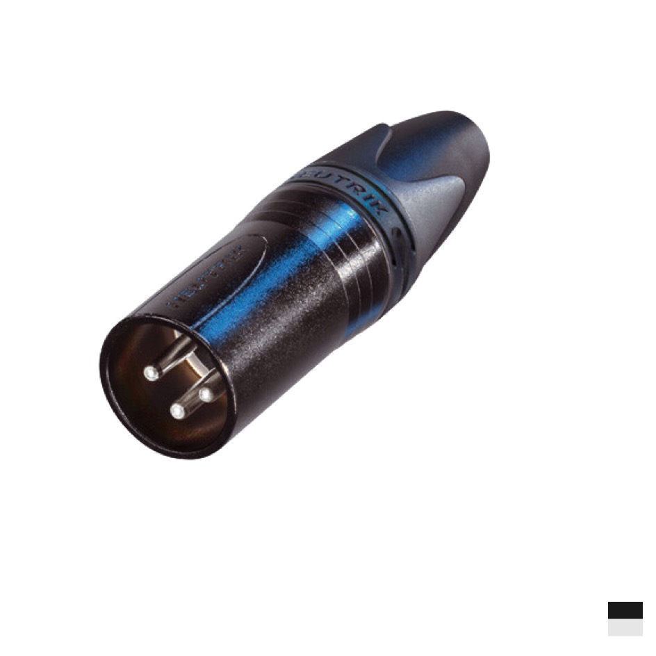 Neutrik XLR3 Line Male NC3MXX-BAG, Soldering contact, chromeblack, silver plated