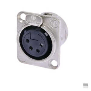 Neutrik XLR4 Prise de chassis femâle NC4FD-L-1, Contact à souder, nickel, argenté