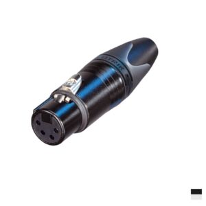 Neutrik XLR4 Line Female NC4FXX-BAG, Soldering contact, chromeblack, silver plated
