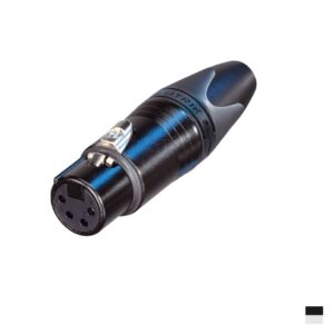 Neutrik XLR4 Prise de câble femâle NC4FXX-BAG, Contact à souder, chromenoir, argenté