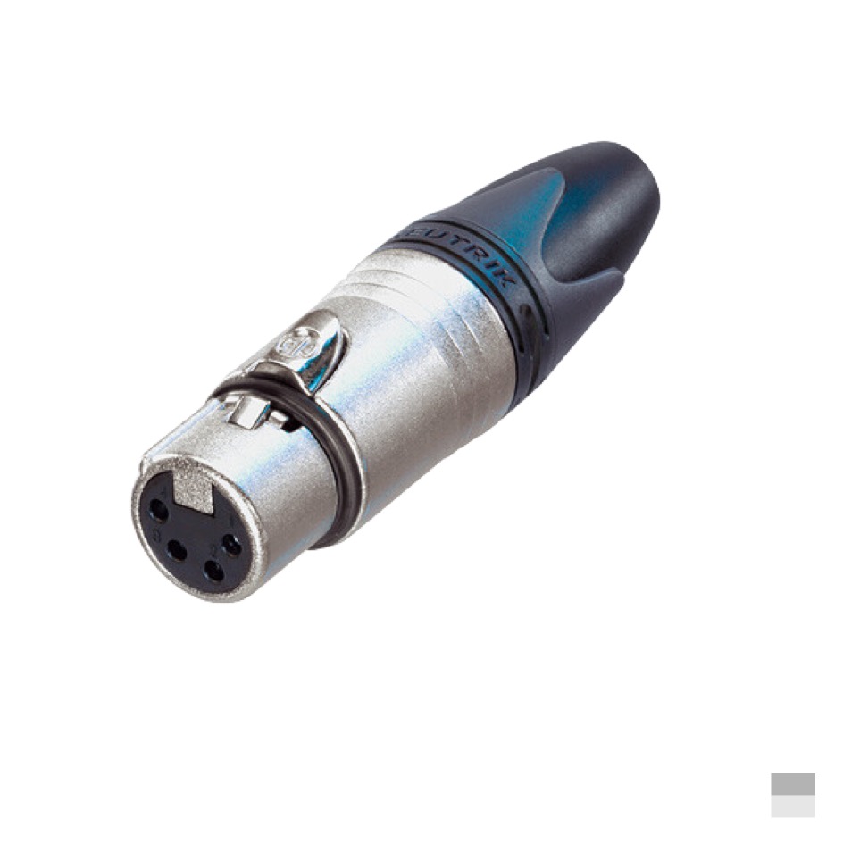 Neutrik XLR4 Prise de câble femâle NC4FXX, Contact à souder, nickel, argenté