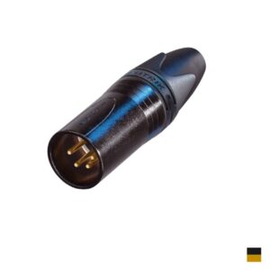 Neutrik XLR4 Fiche de câble mâle NC4MXX-B, Contact à souder, chromenoir, doré