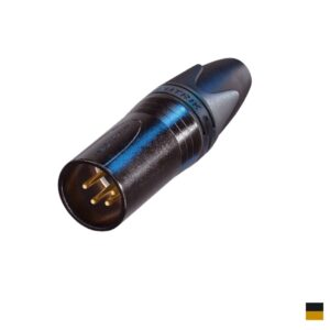 Neutrik XLR4 Line Male NC4MXX-B, Soldering contact, chromeblack, gold plated