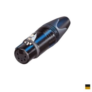 Neutrik XLR5 Line Female NC5FXX-B, Soldering contact, chromeblack, gold plated