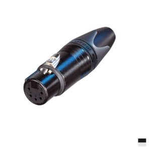 Neutrik XLR5 Prise de câble femâle NC5FXX-BAG, Contact à souder, chromenoir, argenté