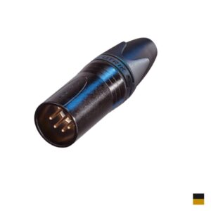 Neutrik XLR5 Fiche de câble mâle NC5MXX-B, Contact à souder, chromenoir, doré